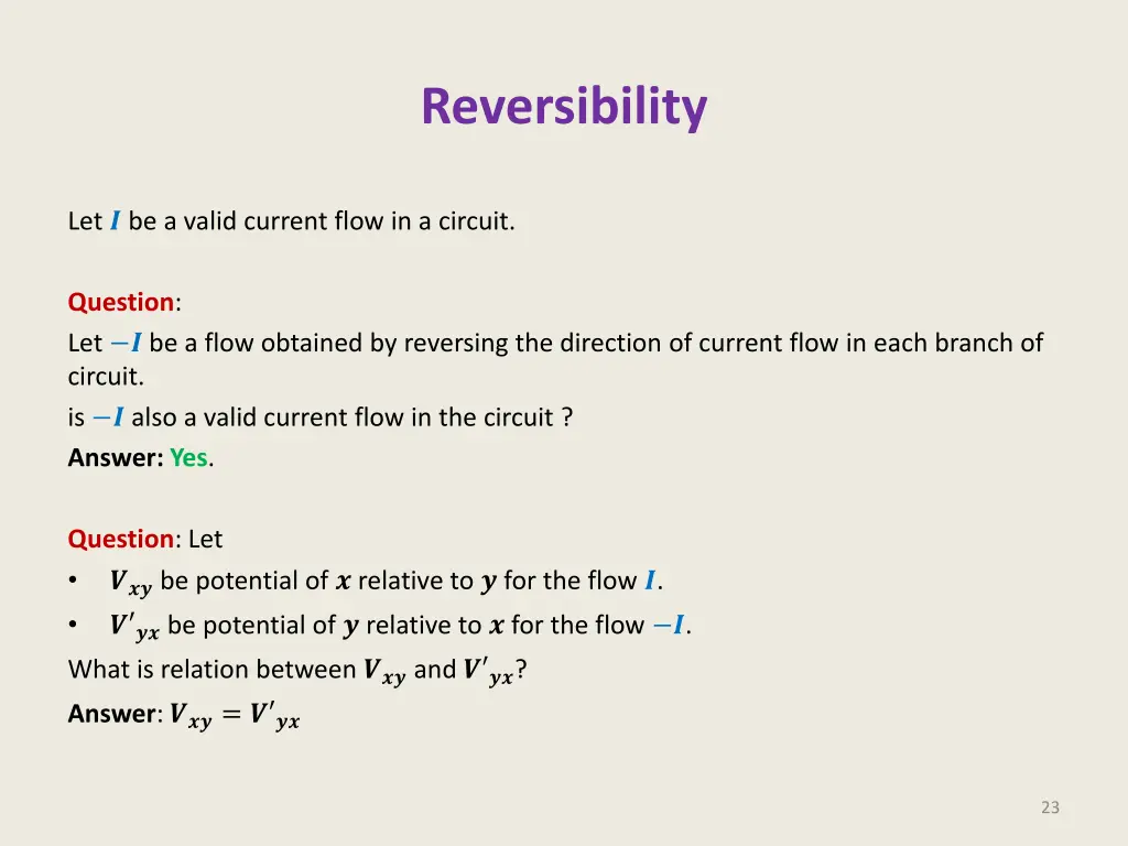 reversibility