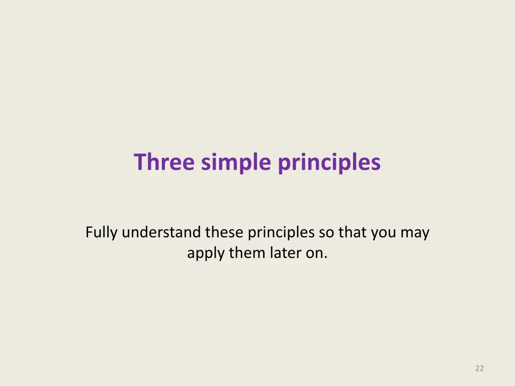 three simple principles