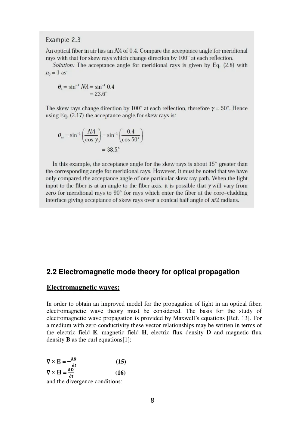 2 2 electromagnetic mode theory for optical