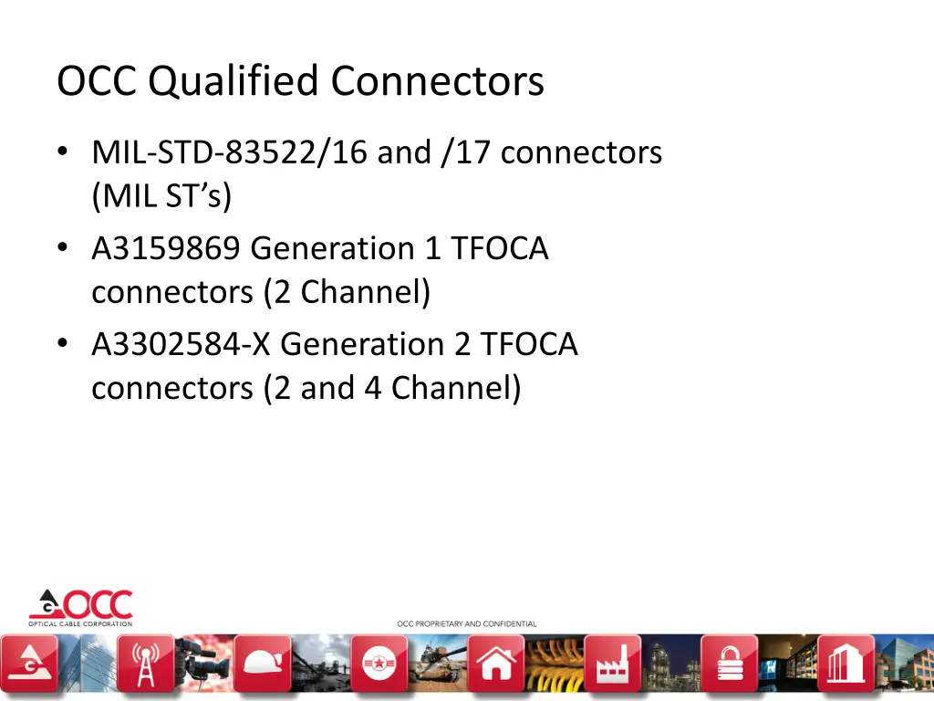 occ qualified connectors