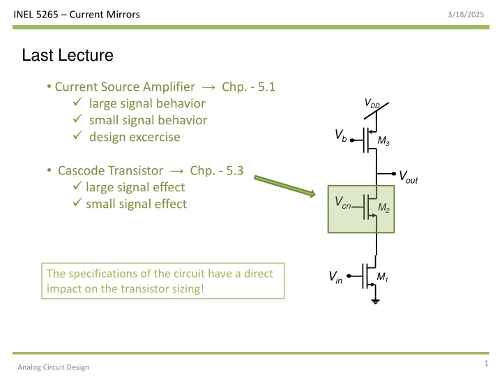 inel 5265 current mirrors