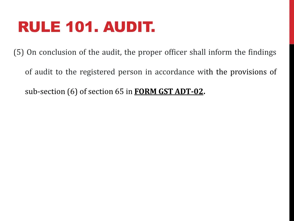 rule 101 audit 4