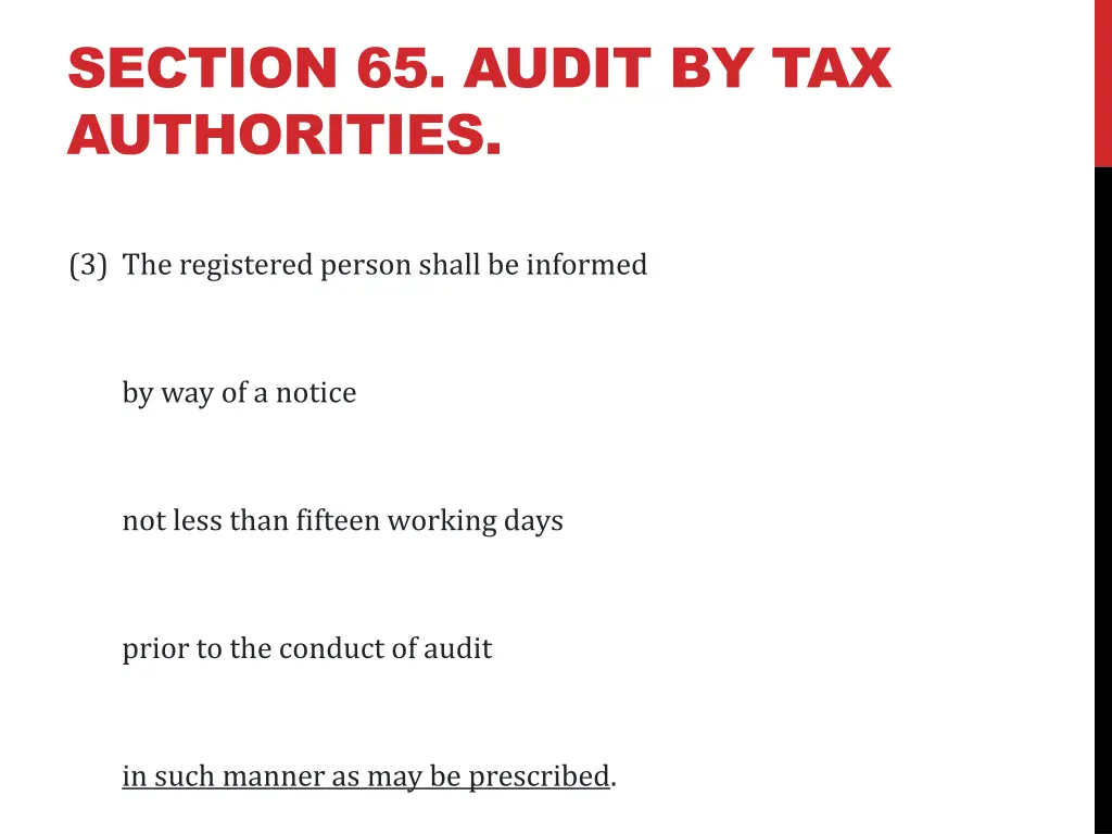 section 65 audit by tax authorities 2