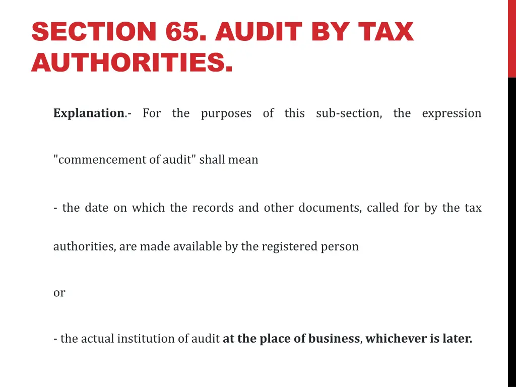 section 65 audit by tax authorities 4