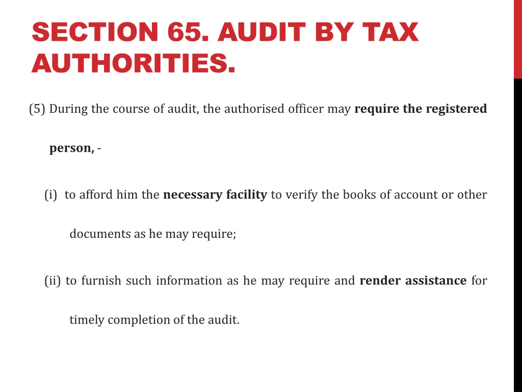 section 65 audit by tax authorities 5