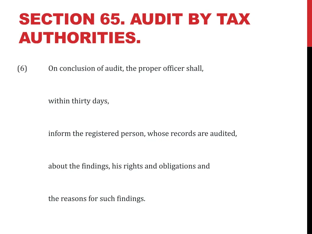 section 65 audit by tax authorities 6