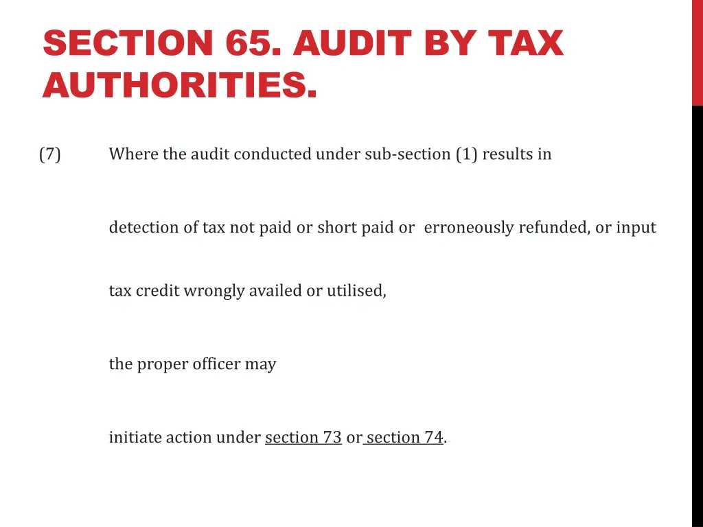 section 65 audit by tax authorities 7