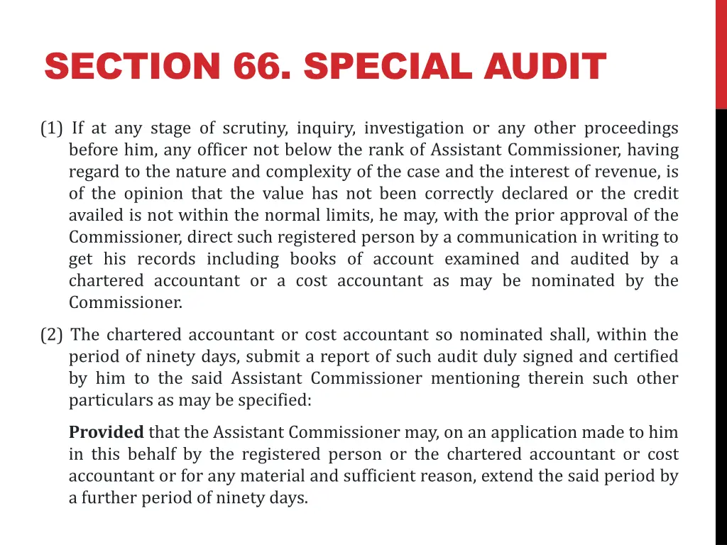 section 66 special audit