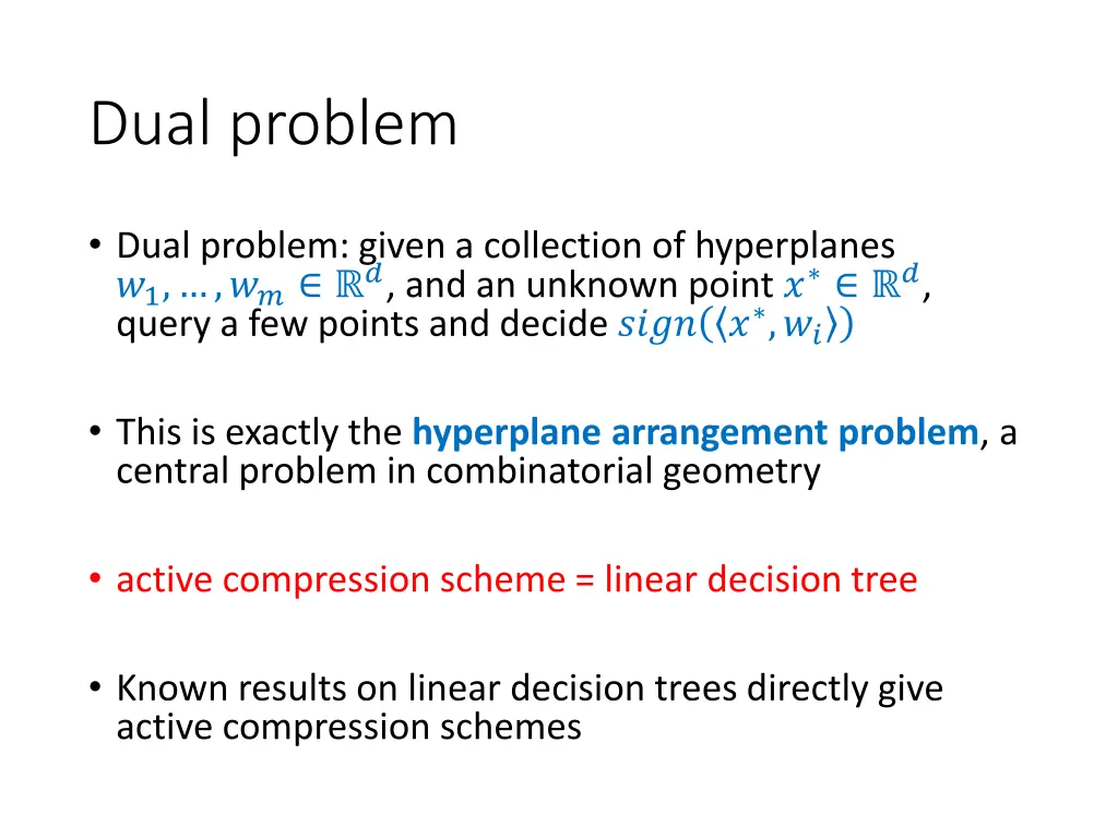 dual problem
