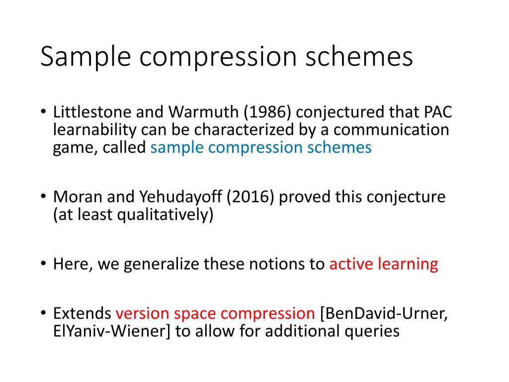 sample compression schemes