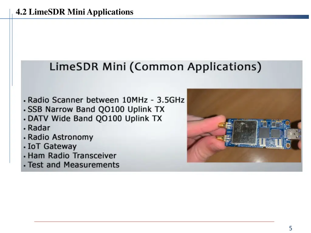 4 2 limesdr mini applications