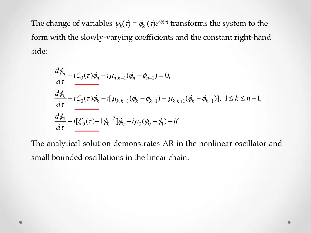 the change of variables k k e i transforms