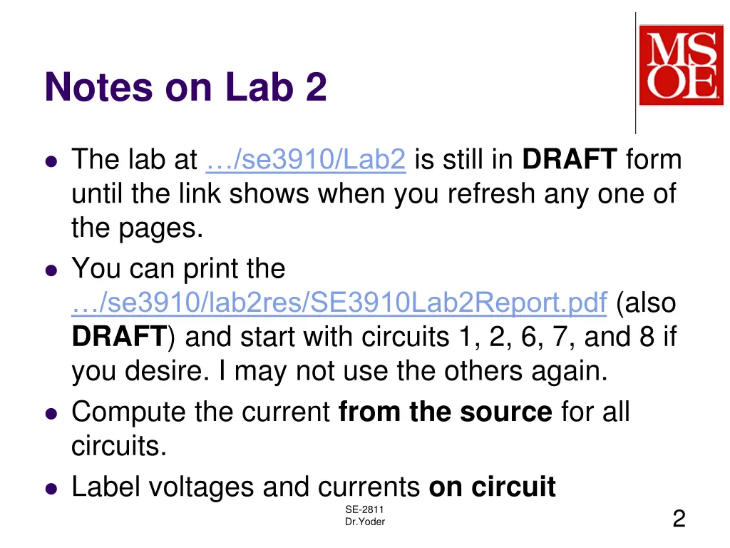 notes on lab 2