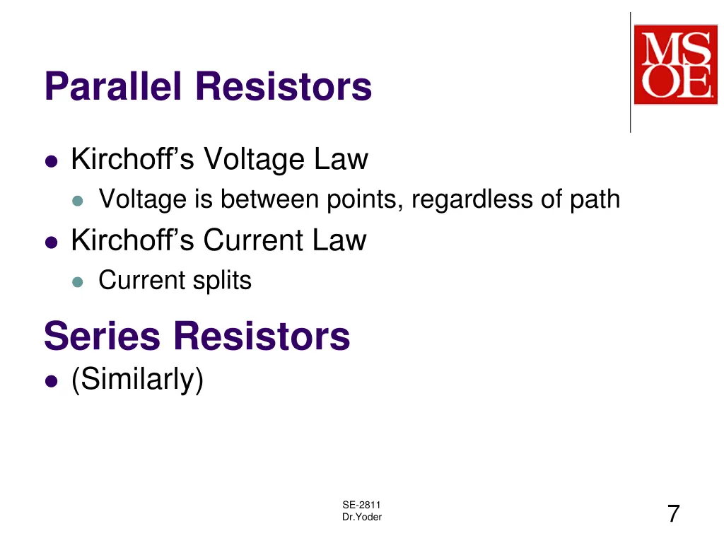 parallel resistors