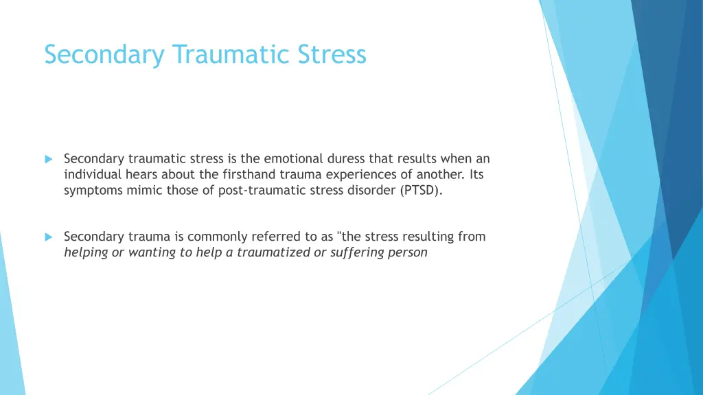 secondary traumatic stress