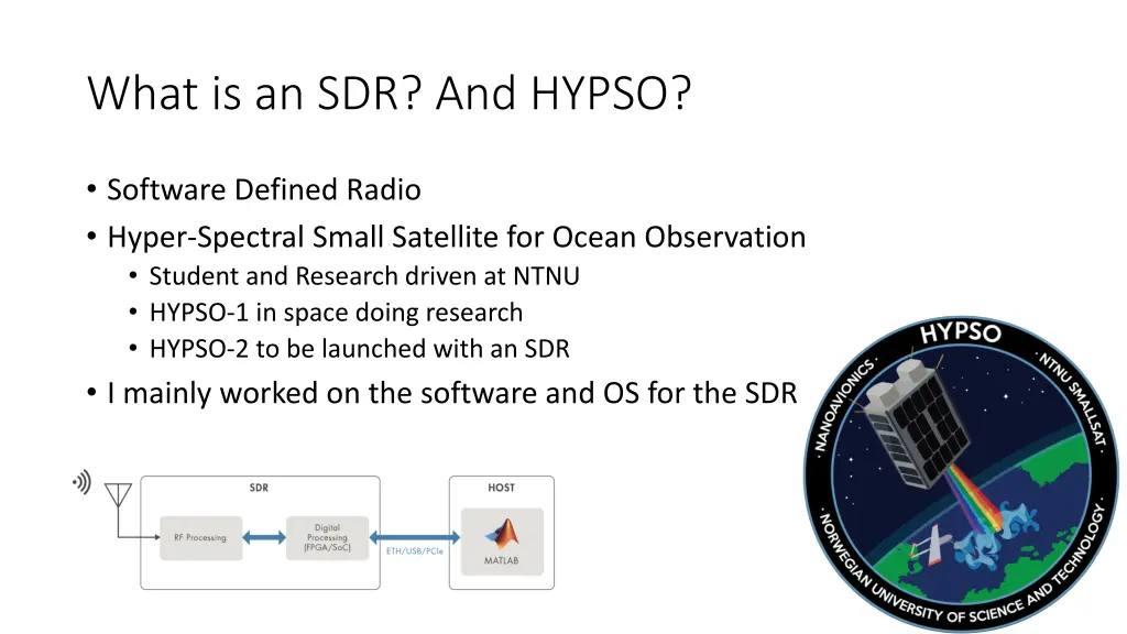 what is an sdr and hypso