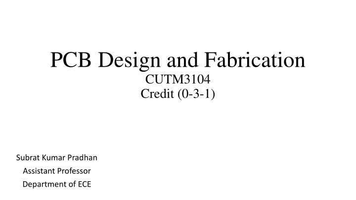 pcb design and fabrication cutm3104 credit 0 3 1