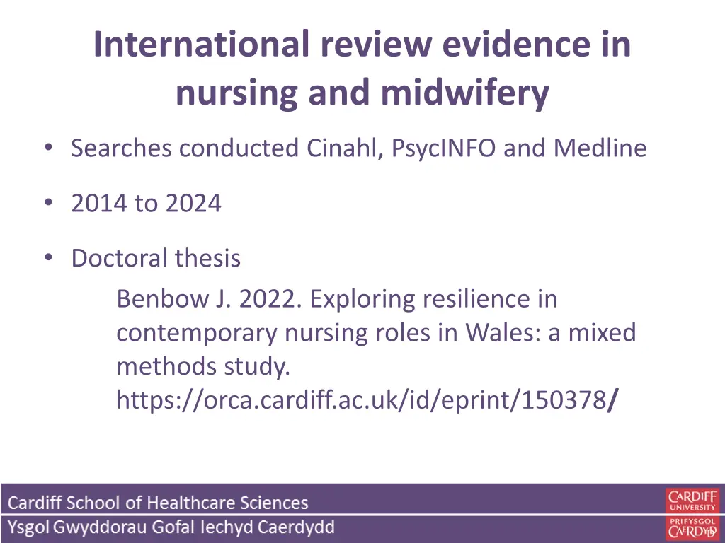 international review evidence in nursing