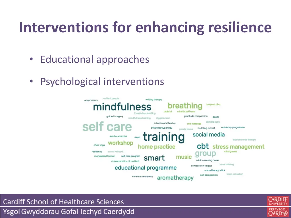 interventions for enhancing resilience