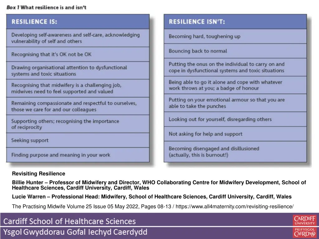 revisiting resilience billie hunter professor
