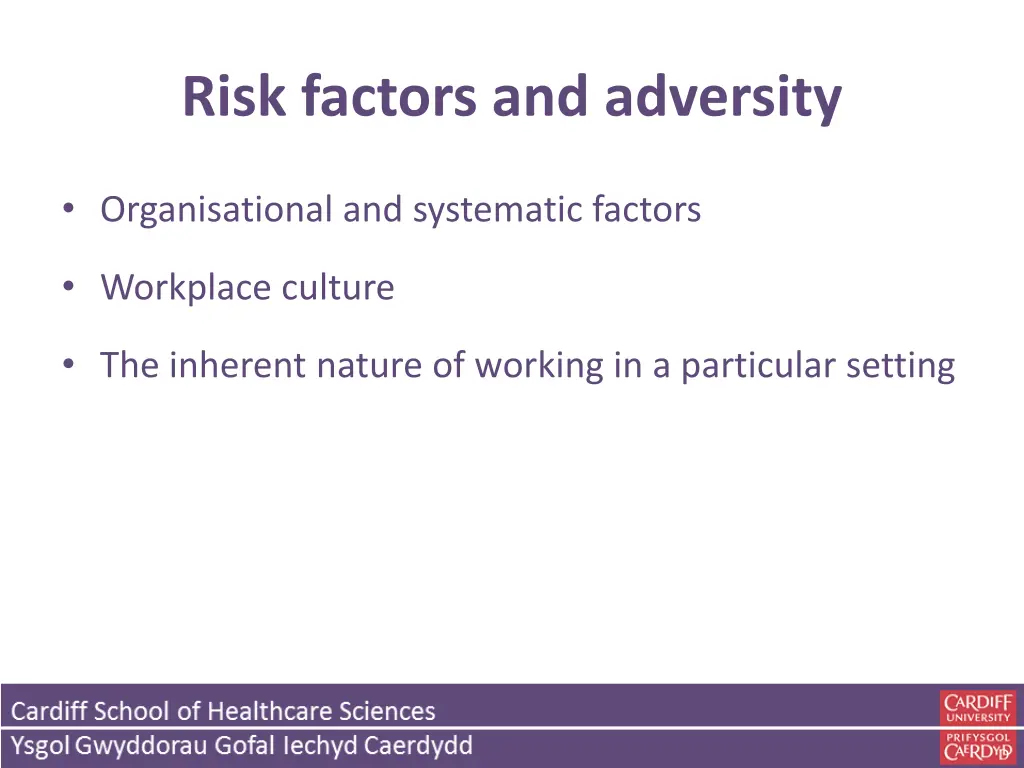 risk factors and adversity