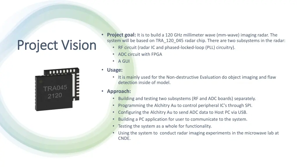 project goal it is to build a 120 ghz millimeter