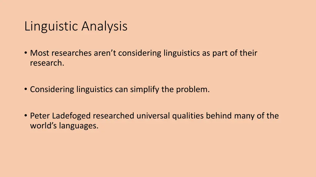 linguistic analysis