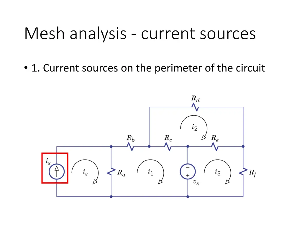mesh analysis current sources
