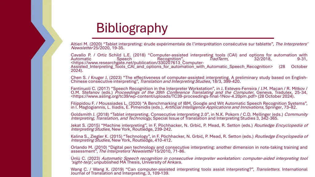 bibliography