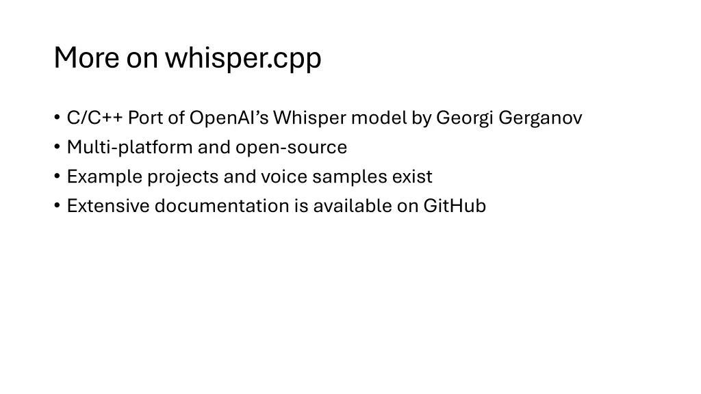 more on whisper cpp