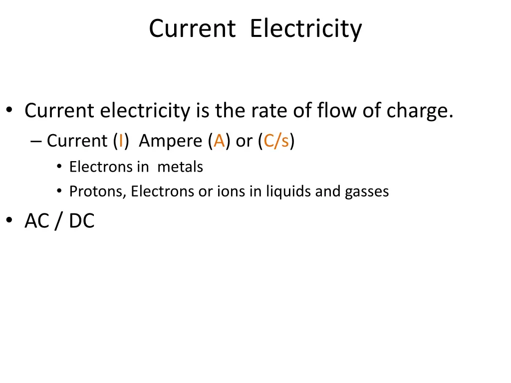 current electricity