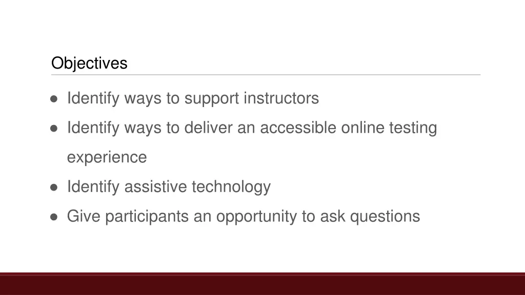 objectives