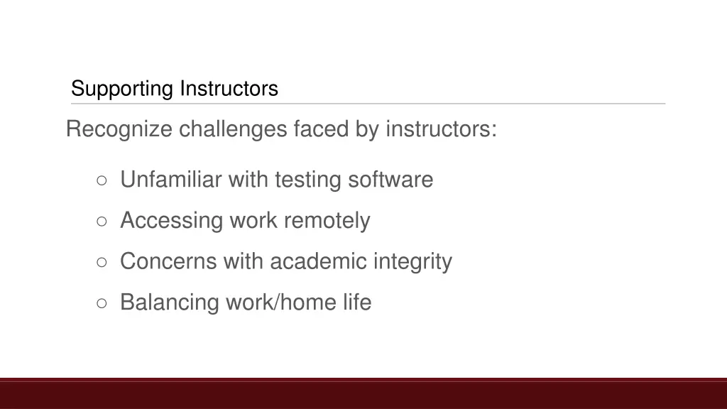 supporting instructors