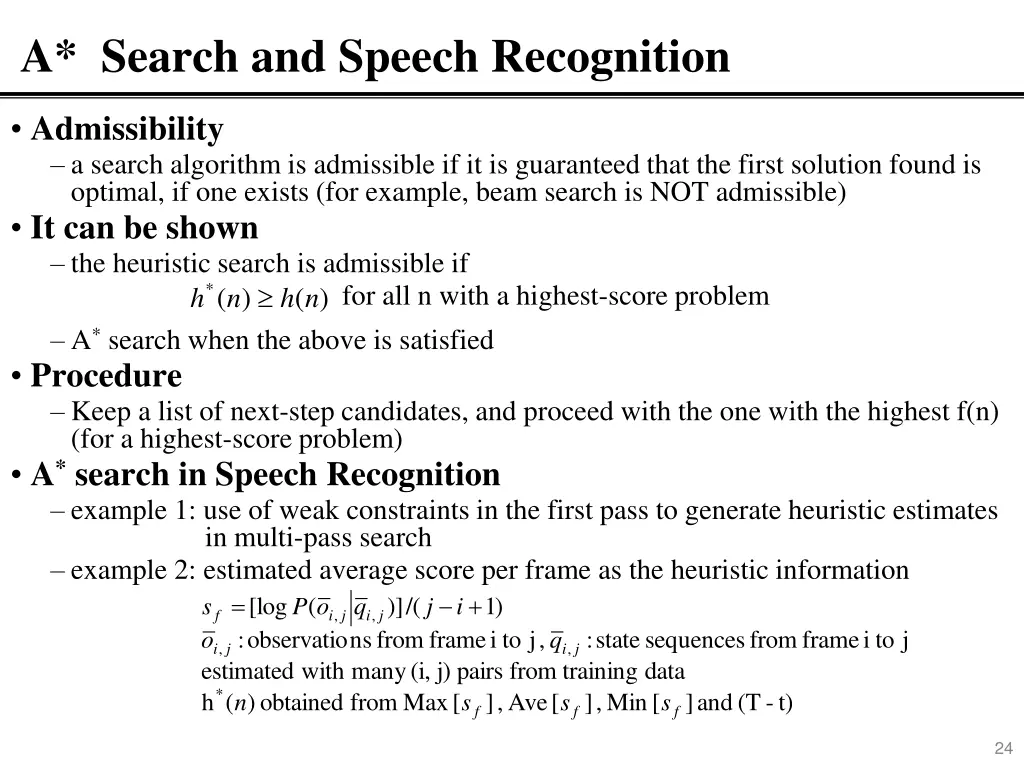a search and speech recognition