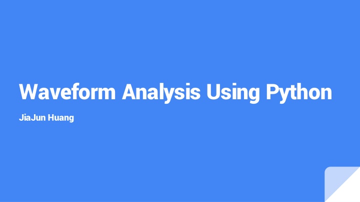 waveform analysis using python