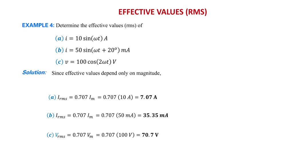 effective values rms 3