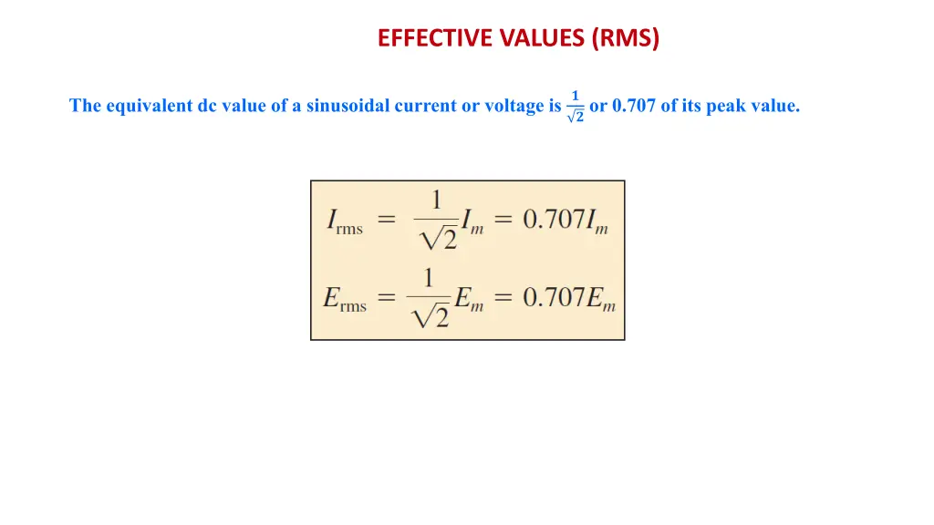 effective values rms