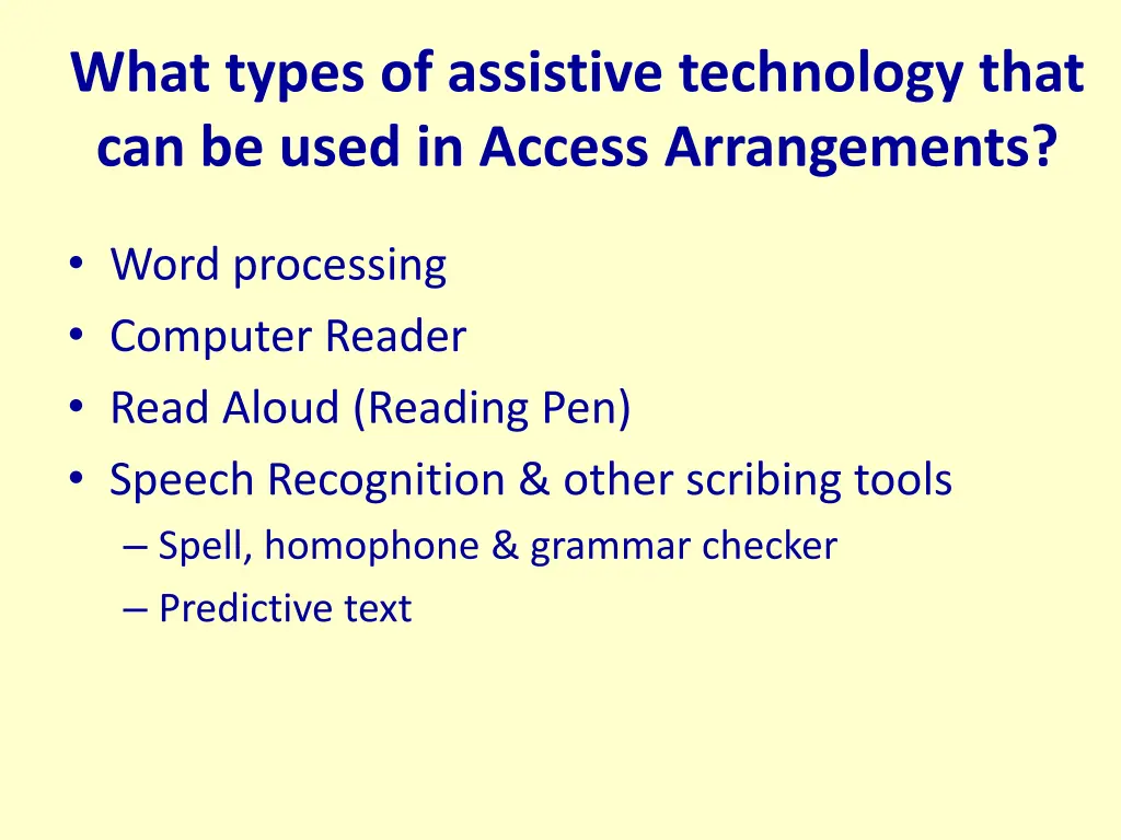 what types of assistive technology that