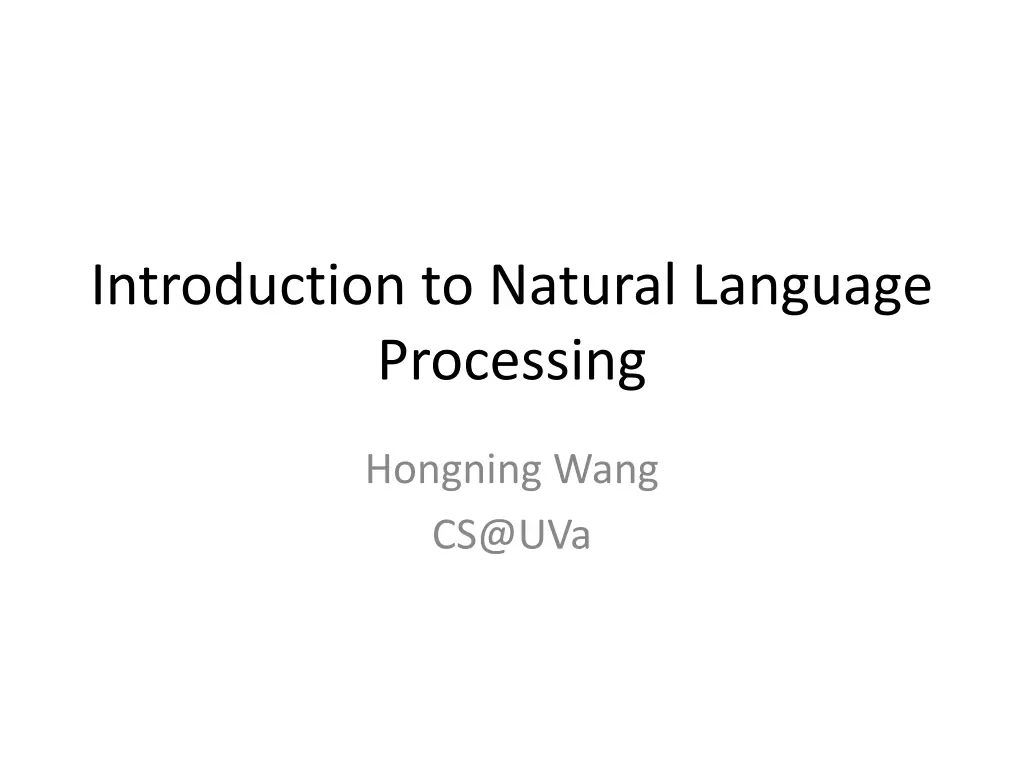 introduction to natural language processing