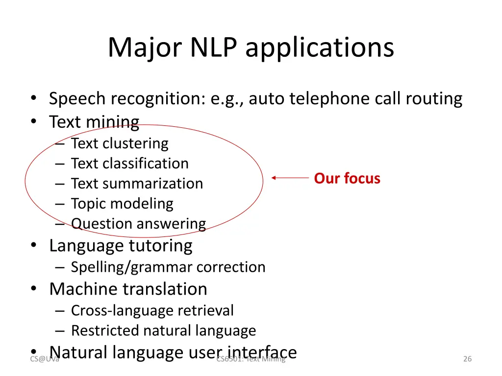 major nlp applications