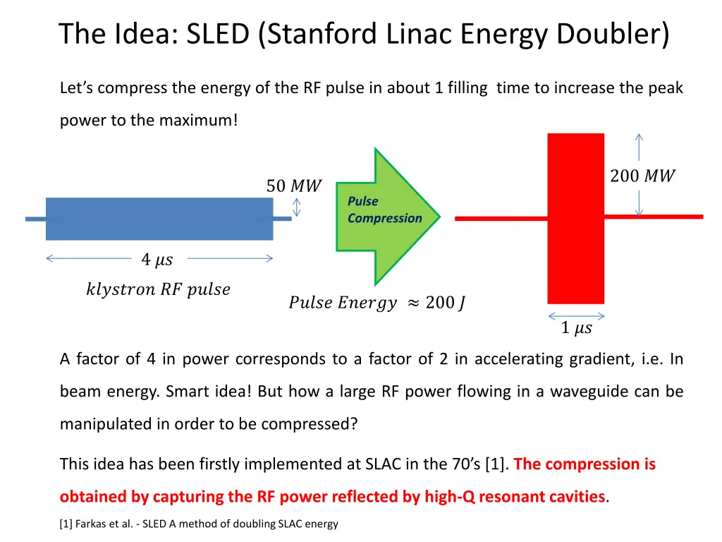 the idea sled stanford linac energy doubler