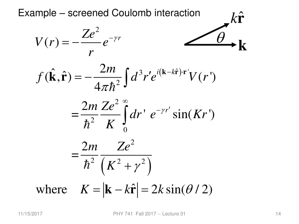 example screened coulomb interaction