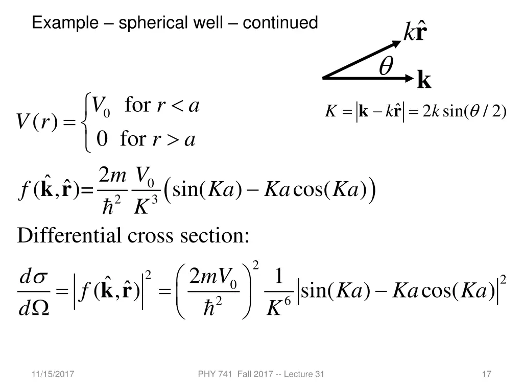 example spherical well continued