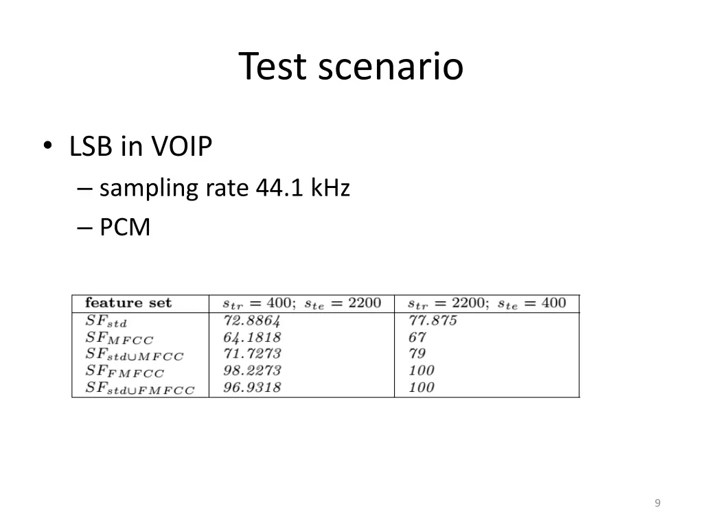 test scenario