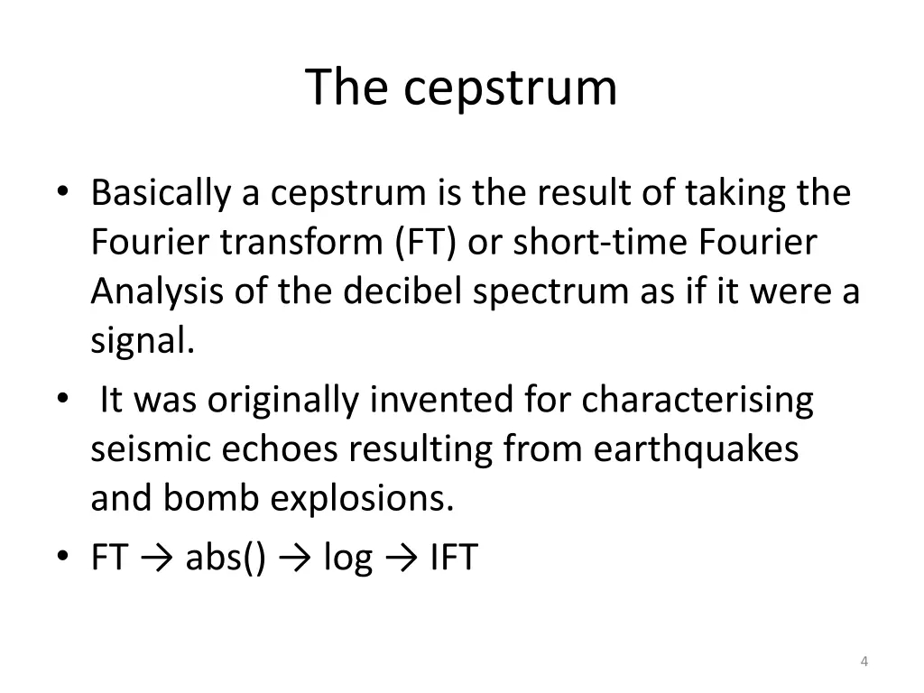 the cepstrum