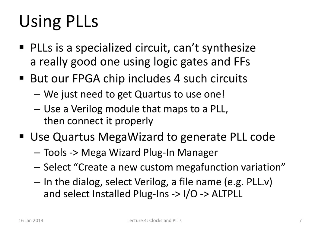 using plls