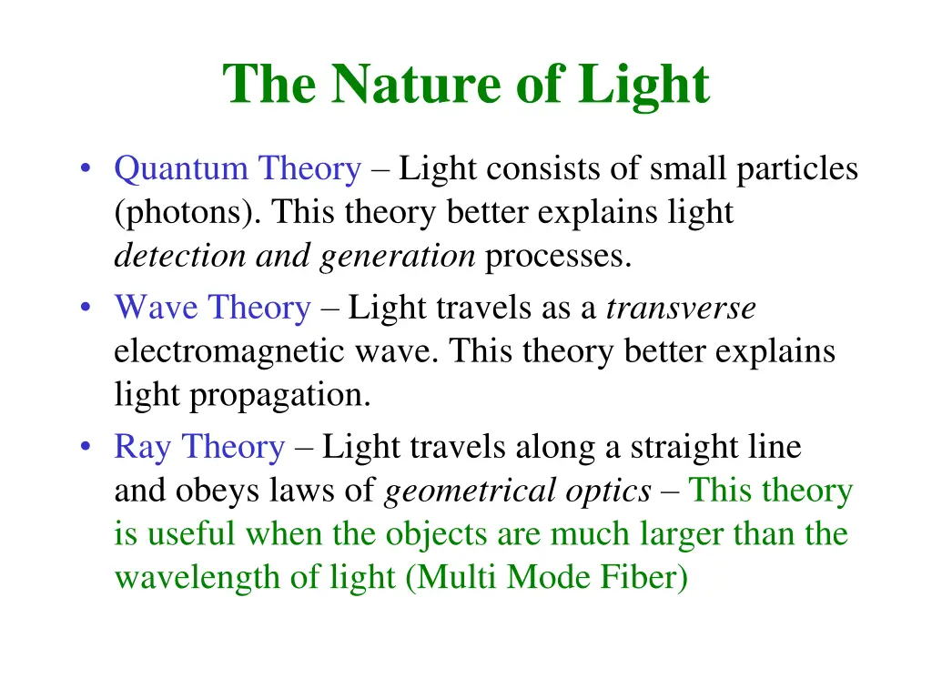 the nature of light