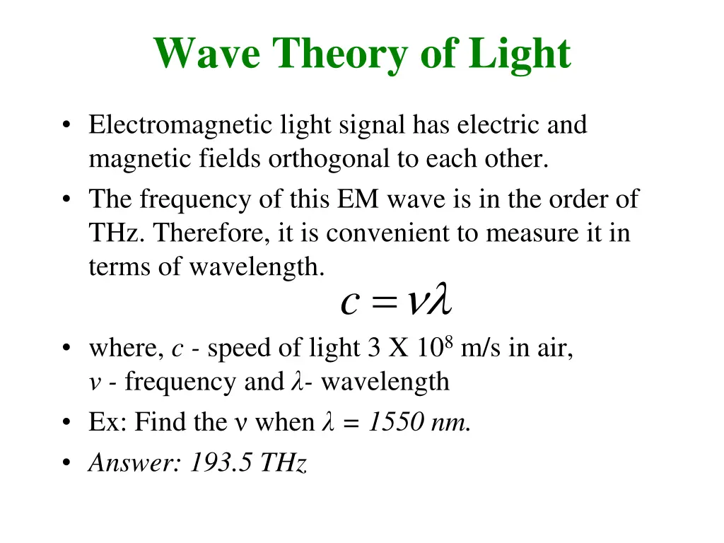 wave theory of light