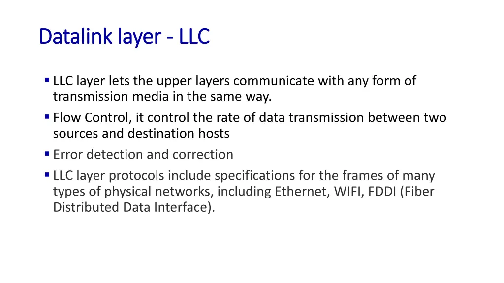 datalink layer datalink layer llc