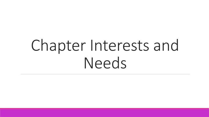 chapter interests and needs
